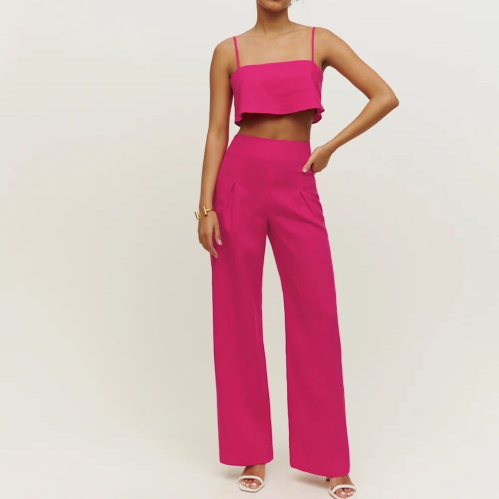 Reformation Cleo linen two-piece in corvette